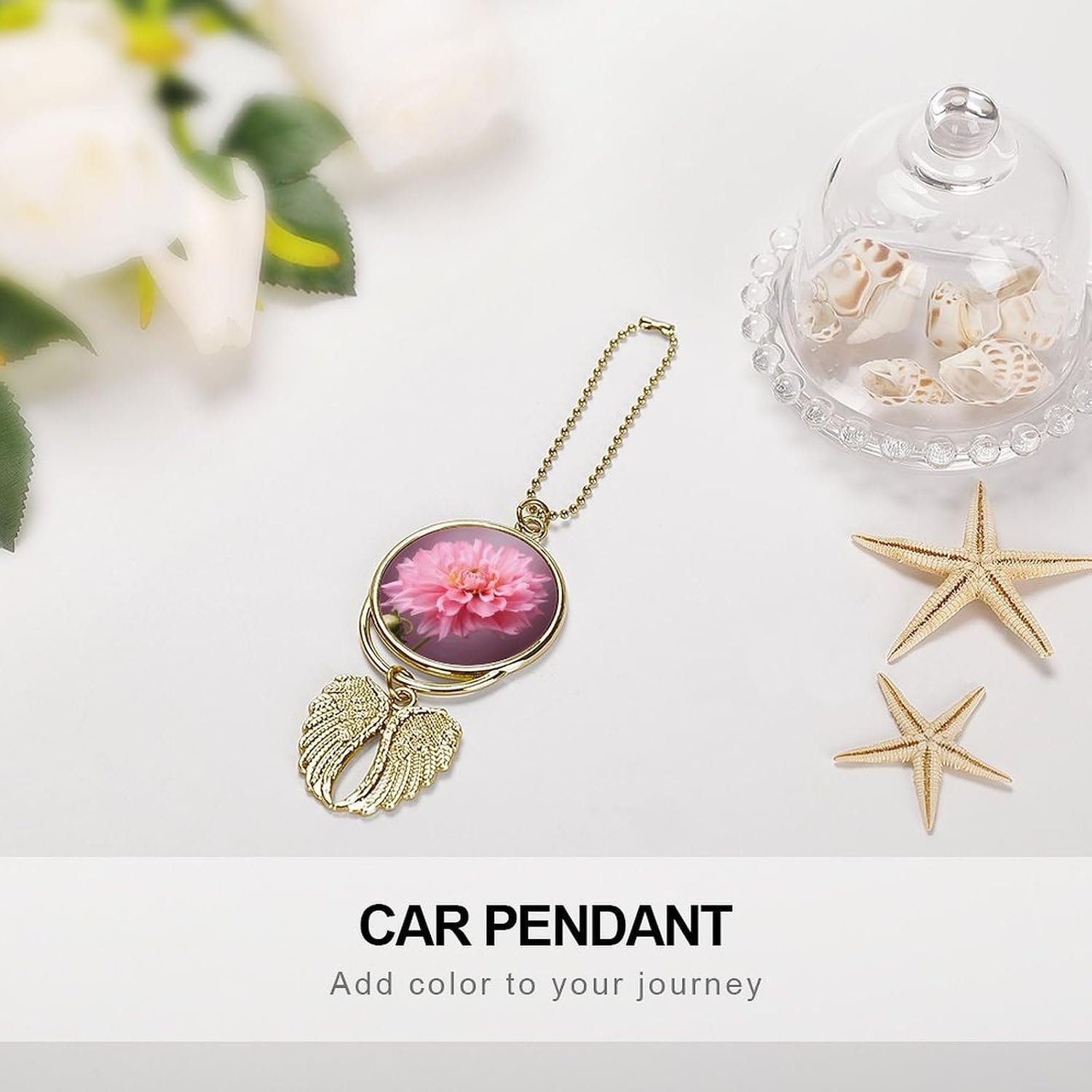 Flower Guardian Angel Car Charm for Rear View Mirror image 4