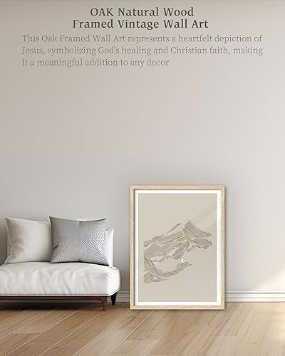 Miniatura 5 de iHery - Arte para pared enmarcada en madera de roble natural La oveja perdida, 12 x 16 pulgadas, versículos Jesús deja a las 99 ovejas, en lienzo,