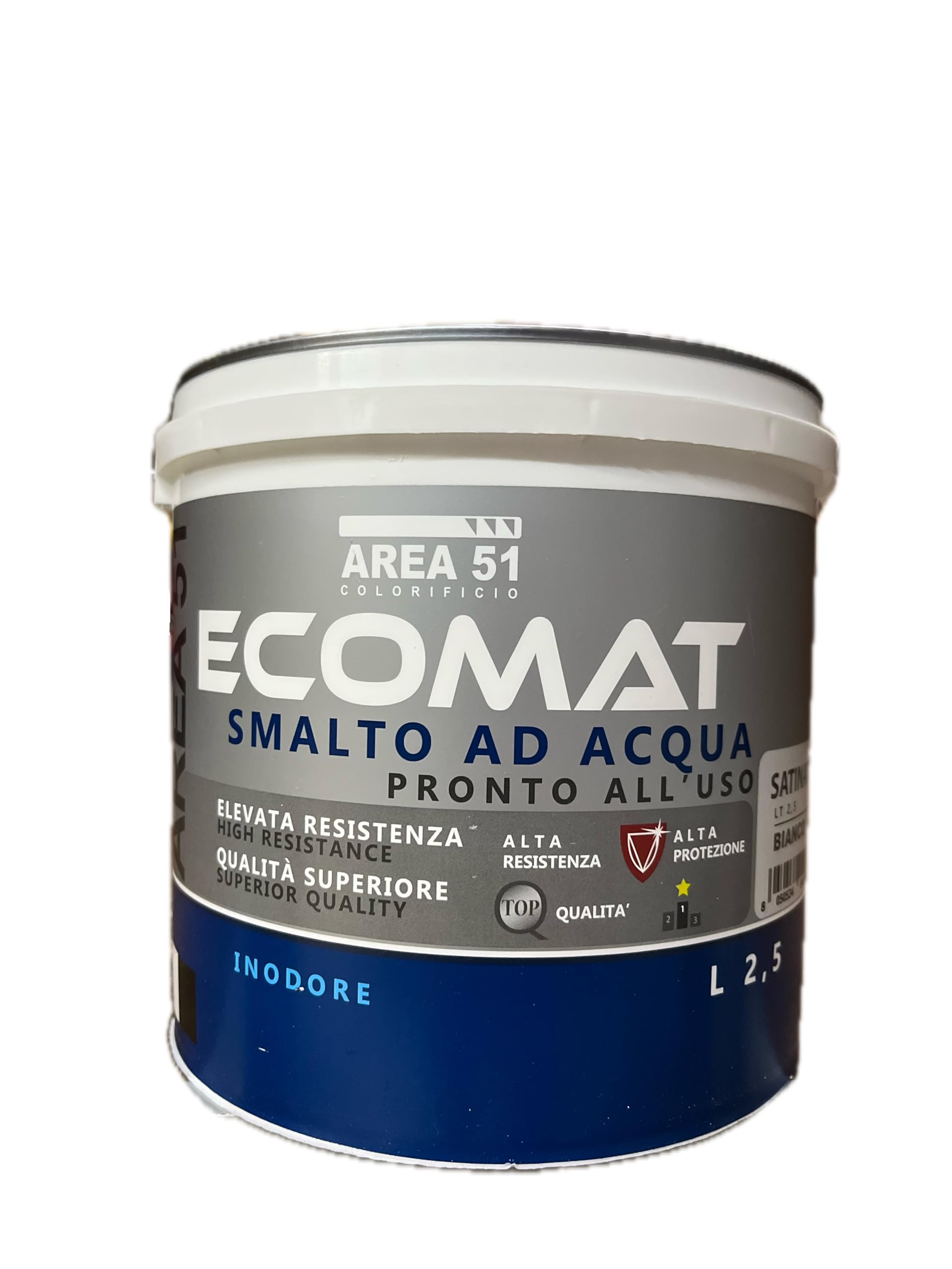 SMALTO AD ACQUA BIANCO SATINATO 2,5 LT ECOMAT AREA 51