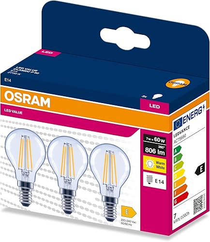 OSRAM LED FILAMENT CLASSIC P VALUE 7W 2700K Clear E14