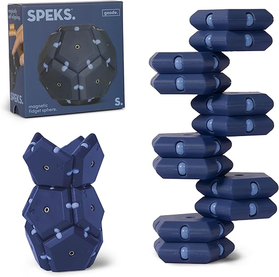 Speks Geode Magnetic Fidget Toy | Sensory Desk Toy for Adults & Teens 14+ | Stress Relief Gift | Sphere, Space Cadet