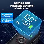 Vernee VP10PRO Tire Inflator Portable Air Compressor with High-Definition Digital Display,150 PSI,6000mAh Air Pump with 3 Modes LED Lights & Pressure Gauge for Auto, Motorcycles, Bikes, Balls