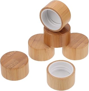 Hemoton 12 Pack Essential Oil Spray Bottle Lids Bamboo Perfume Bottle Covers Easy to Install Remove