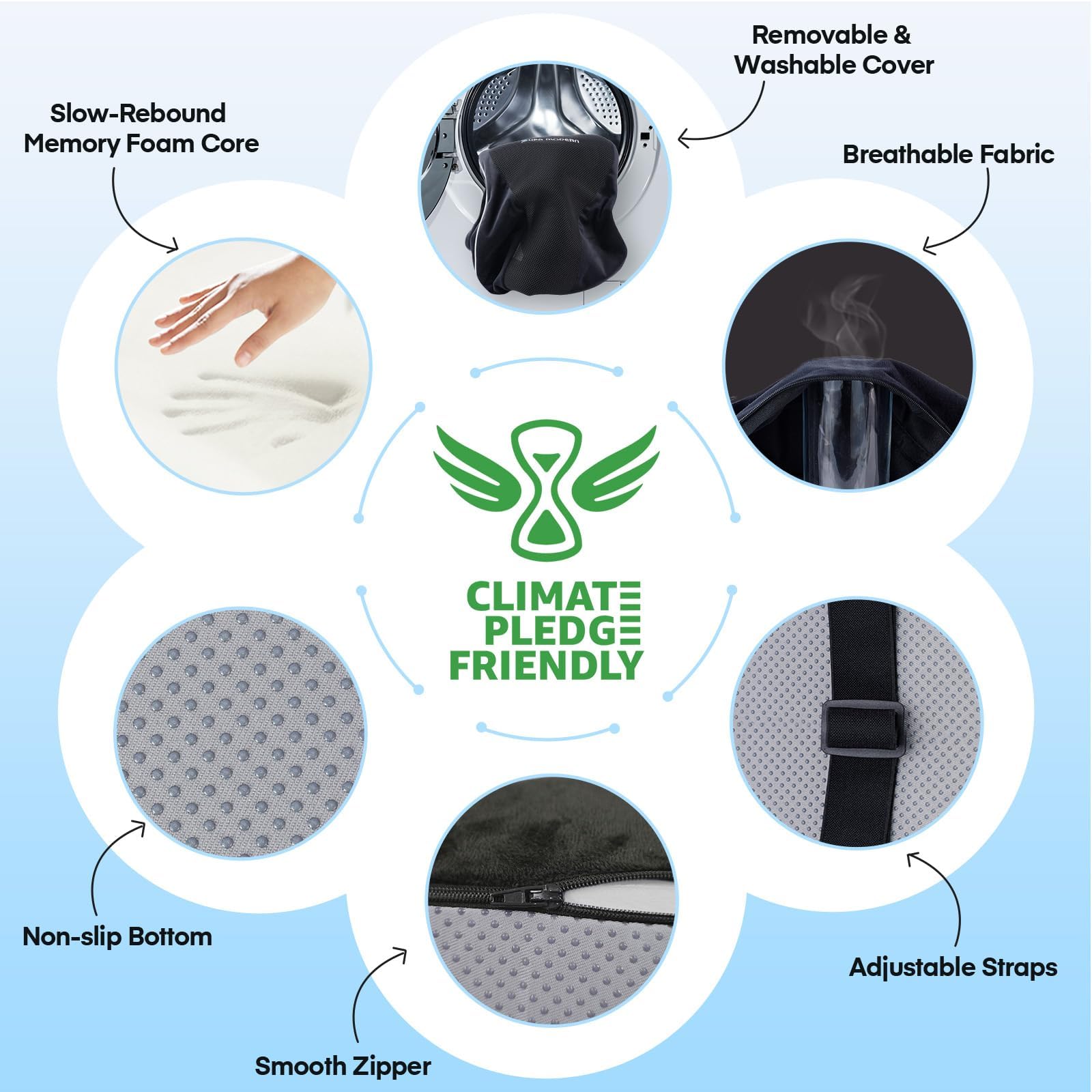 SUPA MODERN Cuscino di supporto lombare per sedia da ufficio, in memory foam, per alleviare il dolore lombare