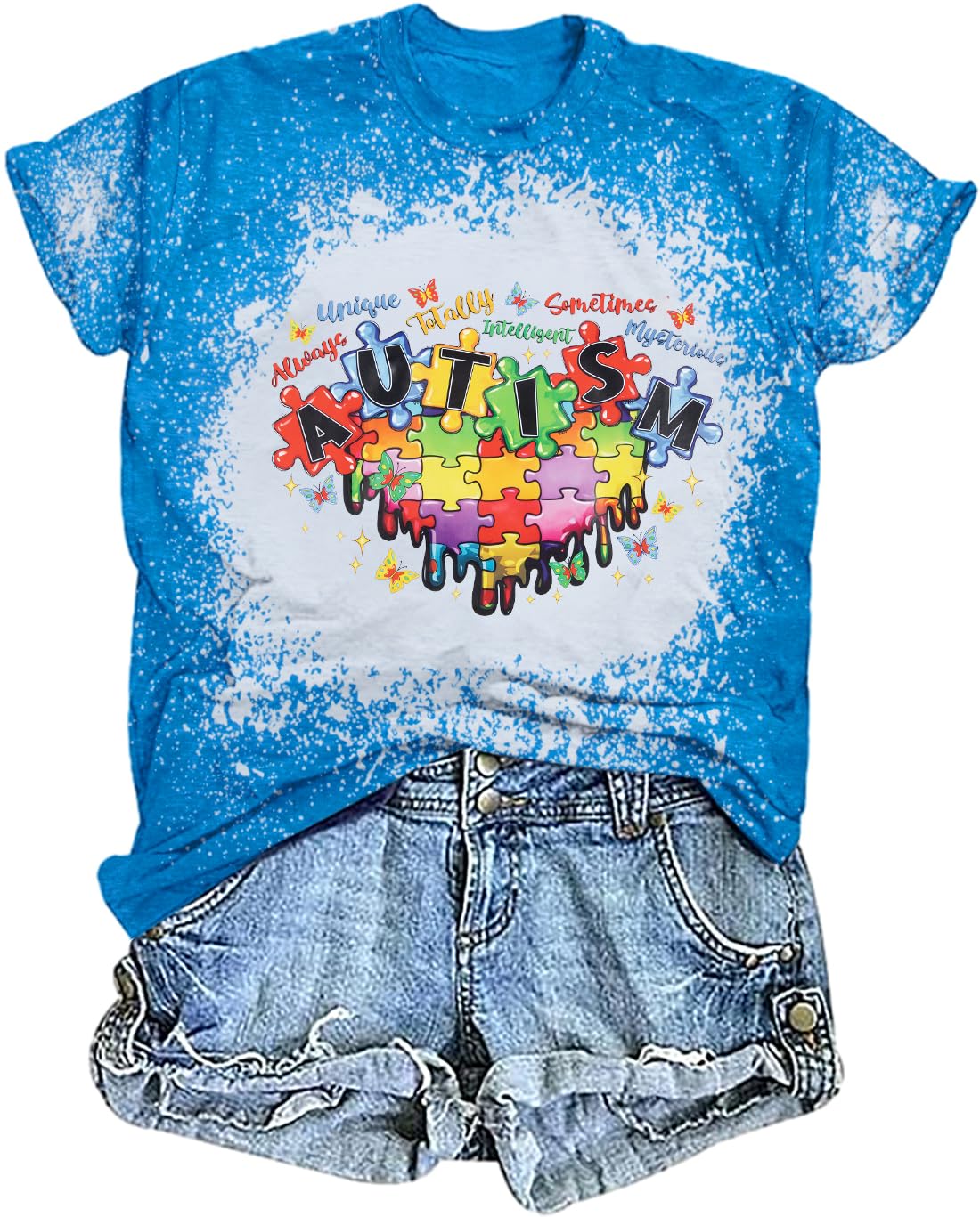 SFHFY Autism Awareness Shirt Women: Autism Acceptance Tshirt Special Education Puzzle Tee Mental Health Tops