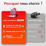OUTIGO Decespugliatore a Batteria, Tagliaerba Elettrico a Batteria da 800 W, Taglia Erba da Giardino Elettrico con 4 Tipi di Lame,pieghevole - 4