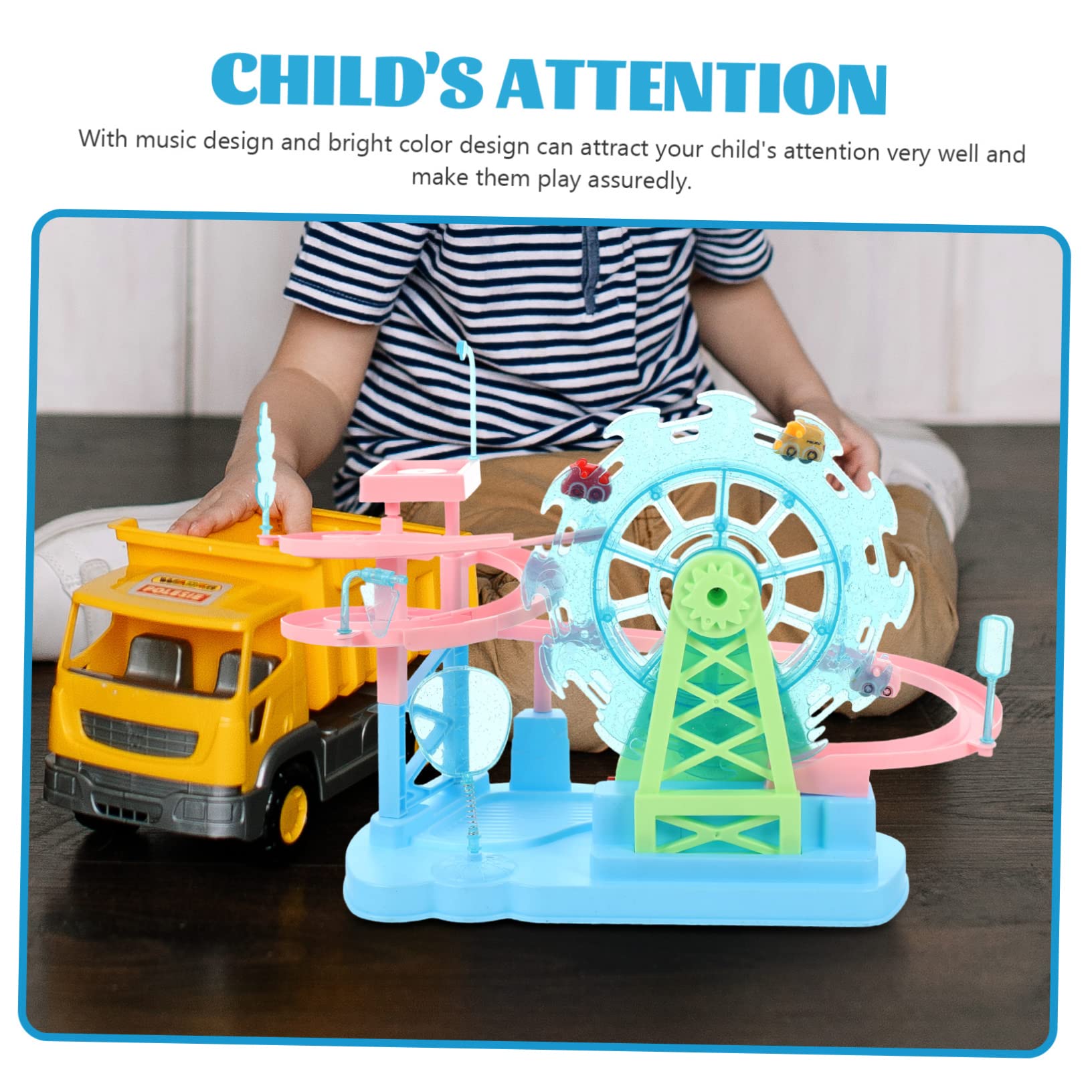 Circuito di Macchinine Elettrica in Plastica Blu Scale per Bambini, Gioco da Tavolo per Compleanno, Set USB Inclusa, Tocco Liscio e Sviluppo Identificazione