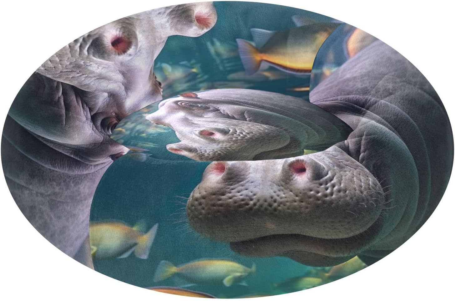 Dog Bed Ultra Soft Fluffy Comfortable Cat Bed, Hippo Washable Dog Beds Anti-Slip Round Pet Beds for Medium Dogs