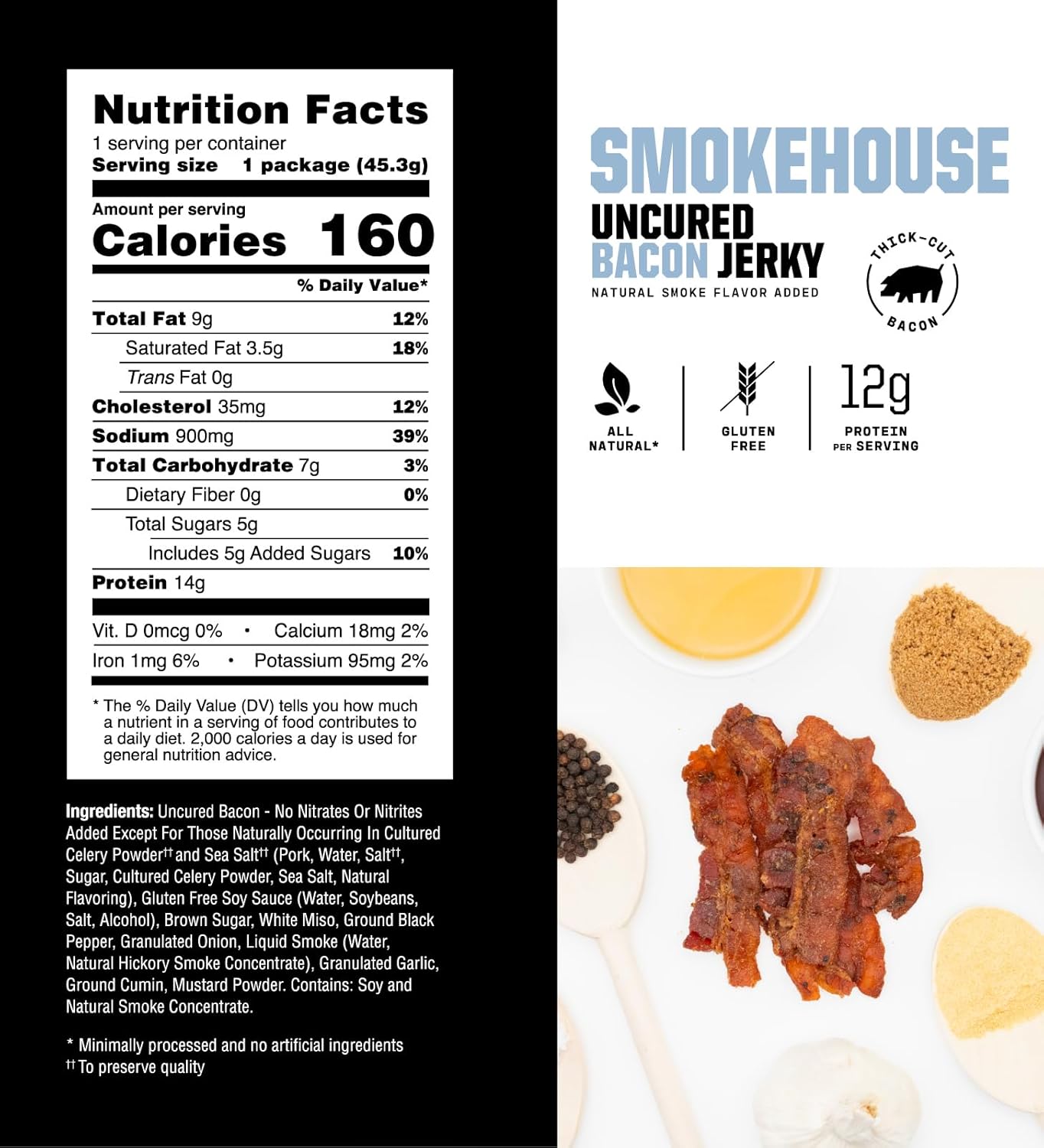 SAVAGE Bacon Jerky and Beef Jerky Variety - Sizzlin Maple, Smokehouse, Salt & Pepper Patriot, Original (Pack of 4) - Gluten Free, High Protein, Low Calorie