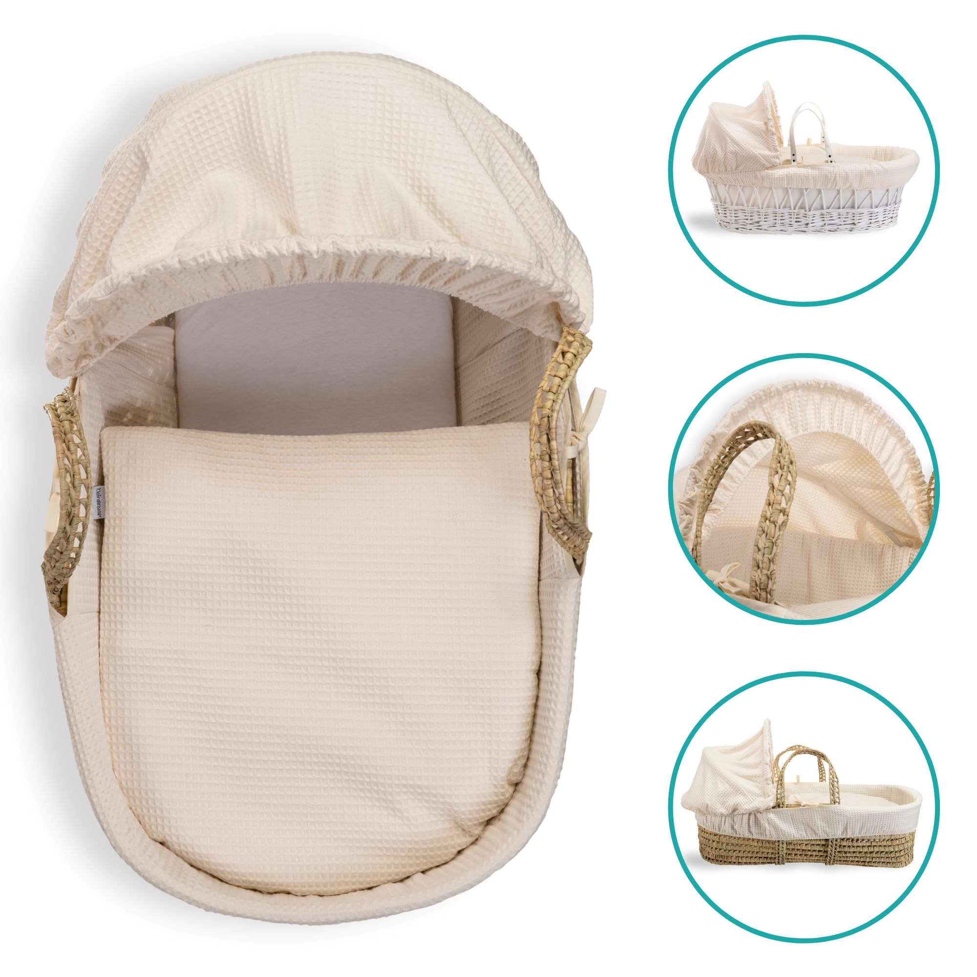 Clair de Lune Moses Basket - Juego de Ropa de Cama, algodón, Color Crema