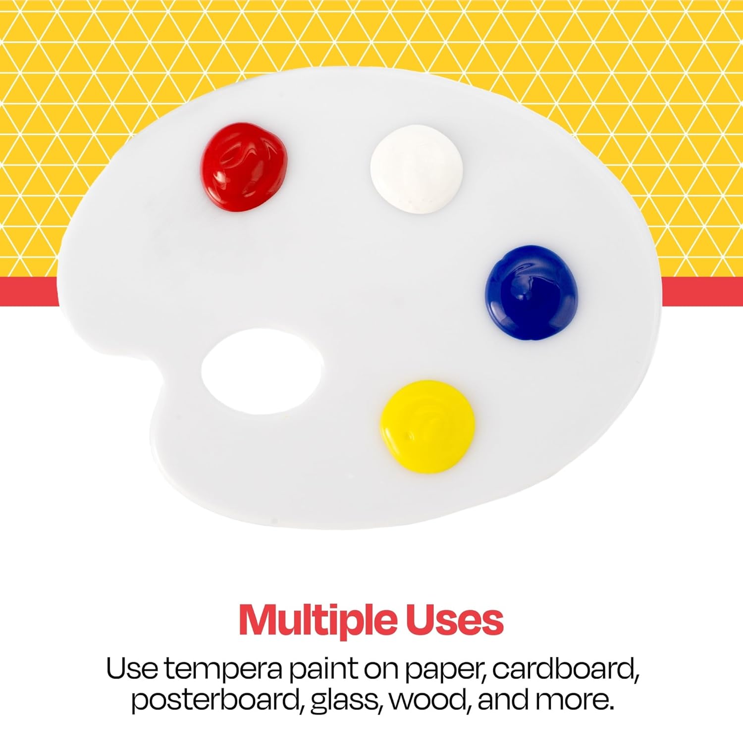 School Smart Washable Tempera Paints for School and Arts and Crafts Use, One Gallon Each, Assorted Primary Colors, Set of 4