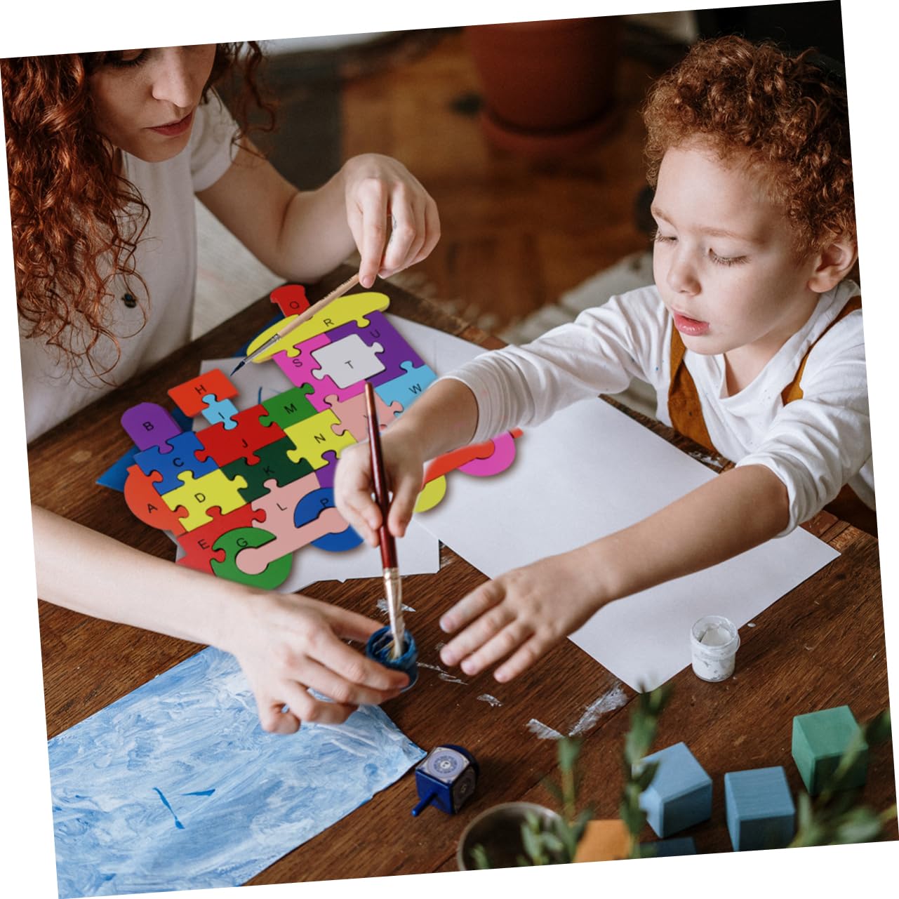 SUPVOX Puzzle Bois Alphabet Éducatif pour Enfant Cartoon Train