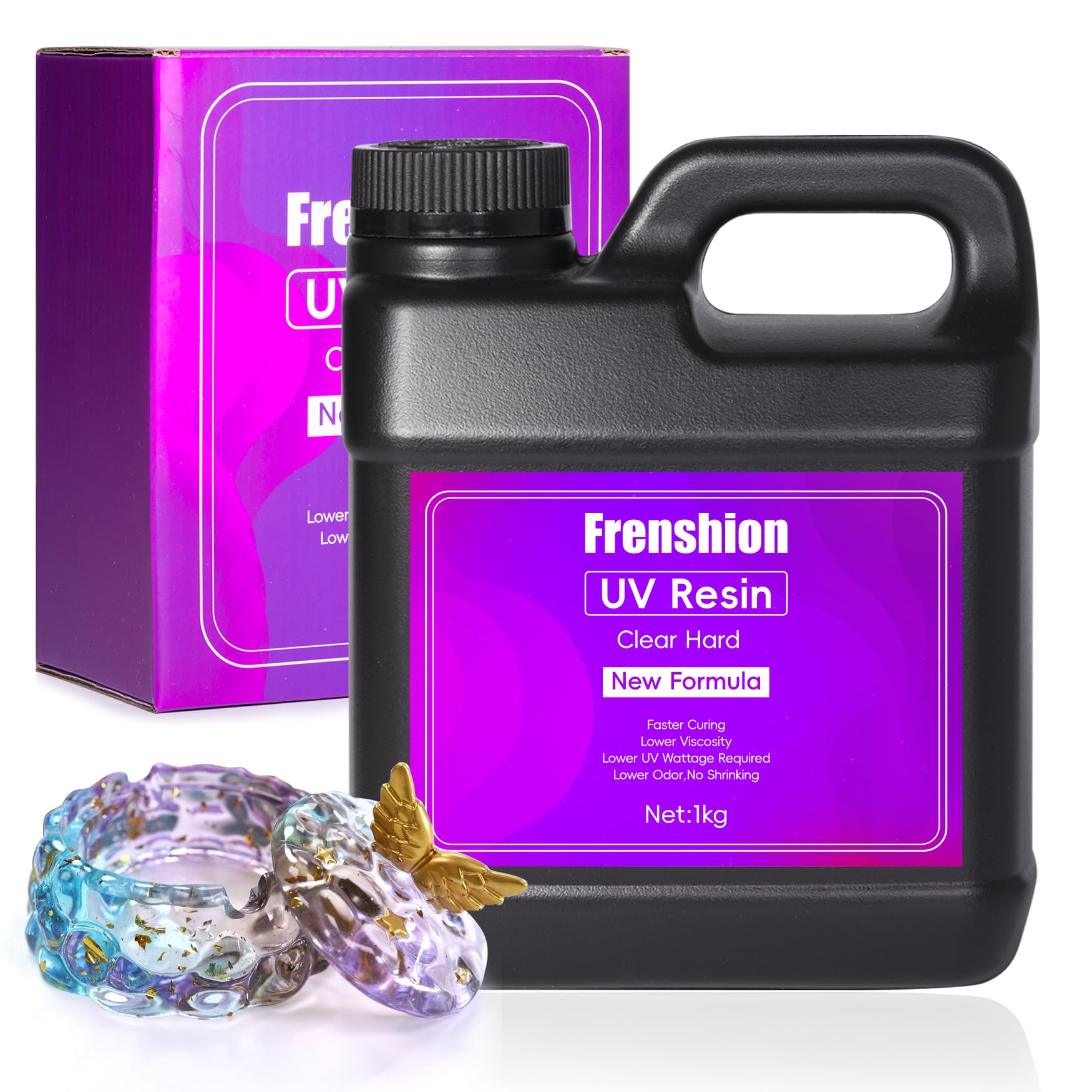 1000 g Upgrade resina UV dura trasparente e inodore, non si restringe, si indurisce rapidamente, adatto per fai da te casa professionale stampaggio e rivestimento fabbricazione di gioielli a mano