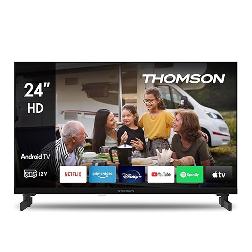 THOMSON 40 Pouces (101 cm) FHD LED Téléviseur - Smart Android TV (WLAN, HDR, Triple Tuner DVB-C/S2/T2, Commande Vocale, Netflix, Youtube, Prime Video, Disney+) - 40FA2S13W - 2023