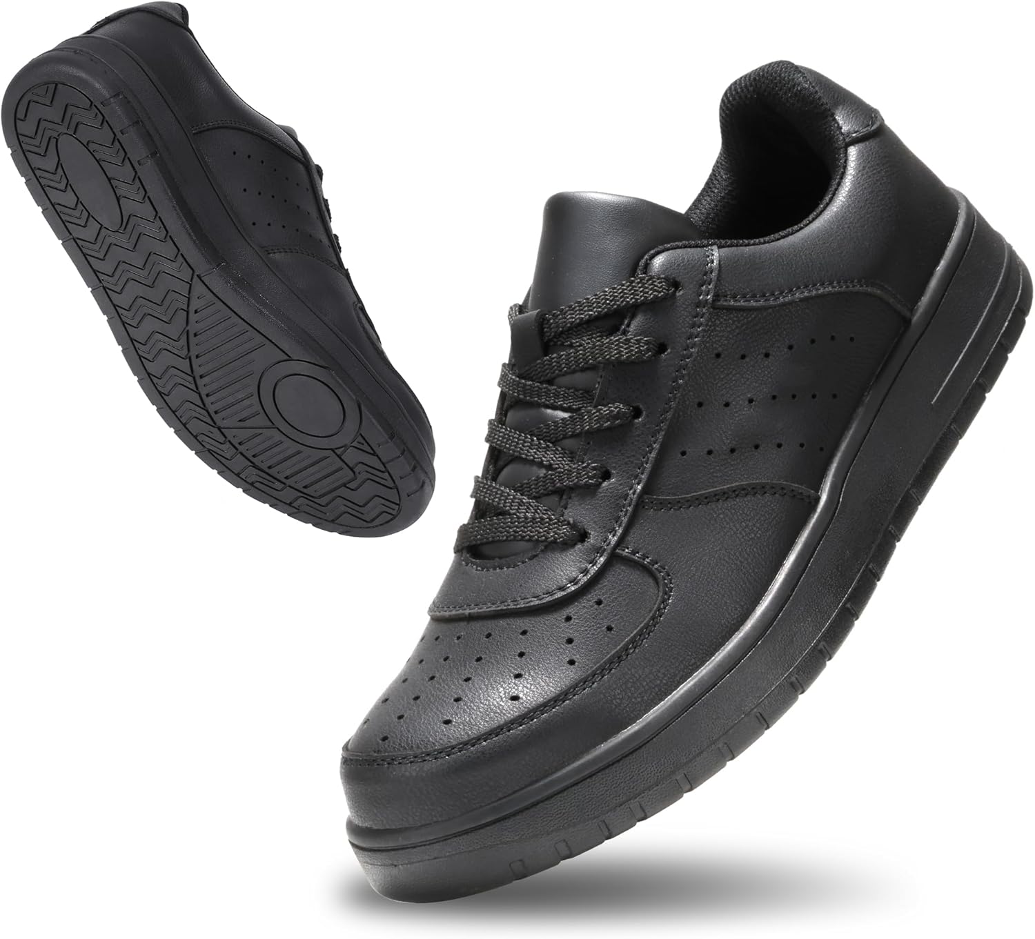 Furuian Steel Toe Shoes for Men Comfortable Safety Shoes Lace Up Work Shoes