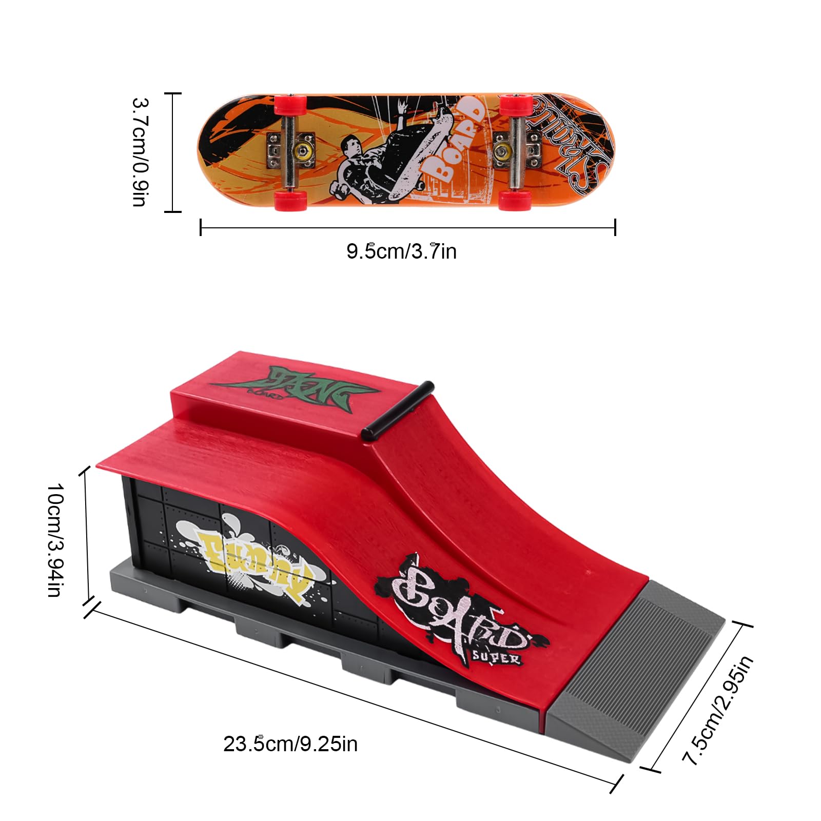 BuyWeek Kit Rampa per Skateboard per Dita Skateboard da Dito, Mini in ABS per Bambini Allenamento