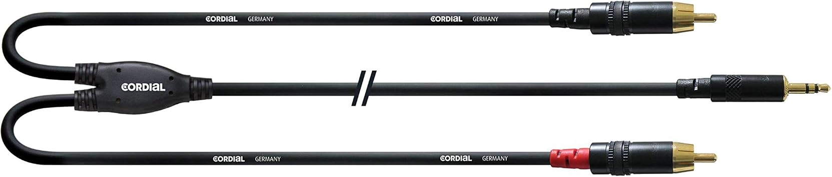 Cordial CFY 1.5 WCC Y-Adaptor Cable 3,5 mm / 1.5 m Length/Stereo Jack / 2 x RCA with Gold-Plated Contacts
