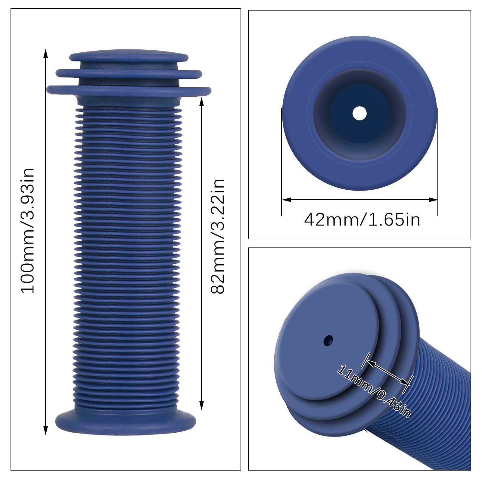 RosewineC Bike Handlebar Grips Soft Non-Slip Bicycle Handle Grips Children's Bike Handlebars Scooter Handle Grips Rubber Handle Cover Universal Kids Bike Grips for Kids Boys Girls(Blue) - Image 2
