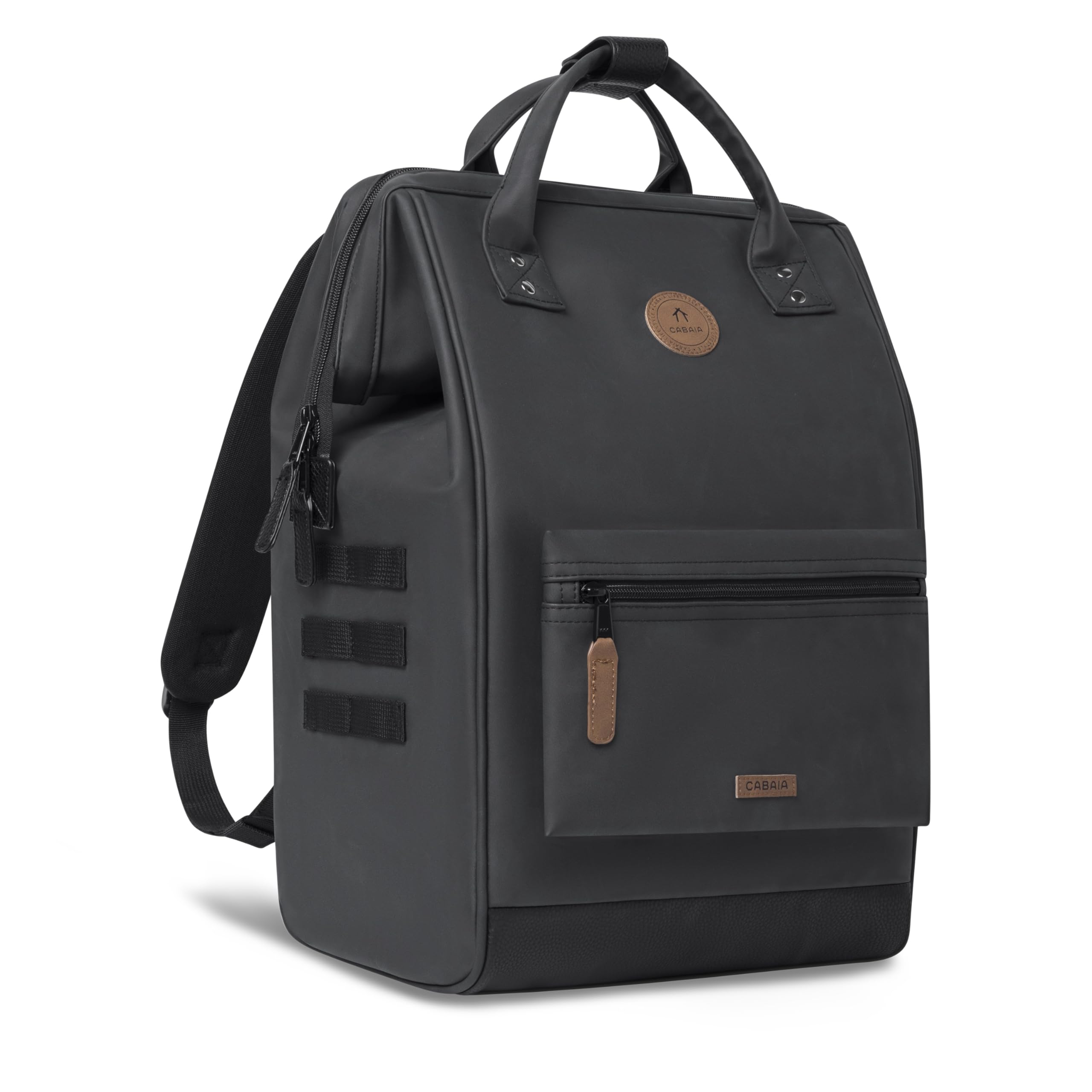Cabaïa Mochila Impermeable - Sistema MOLLE y Diseño Moderno para Hombre y Mujer - Nylon Resistente, Comodidad Acolchonada - Ideal para Viajes, Escuela, Trabajo - Negro