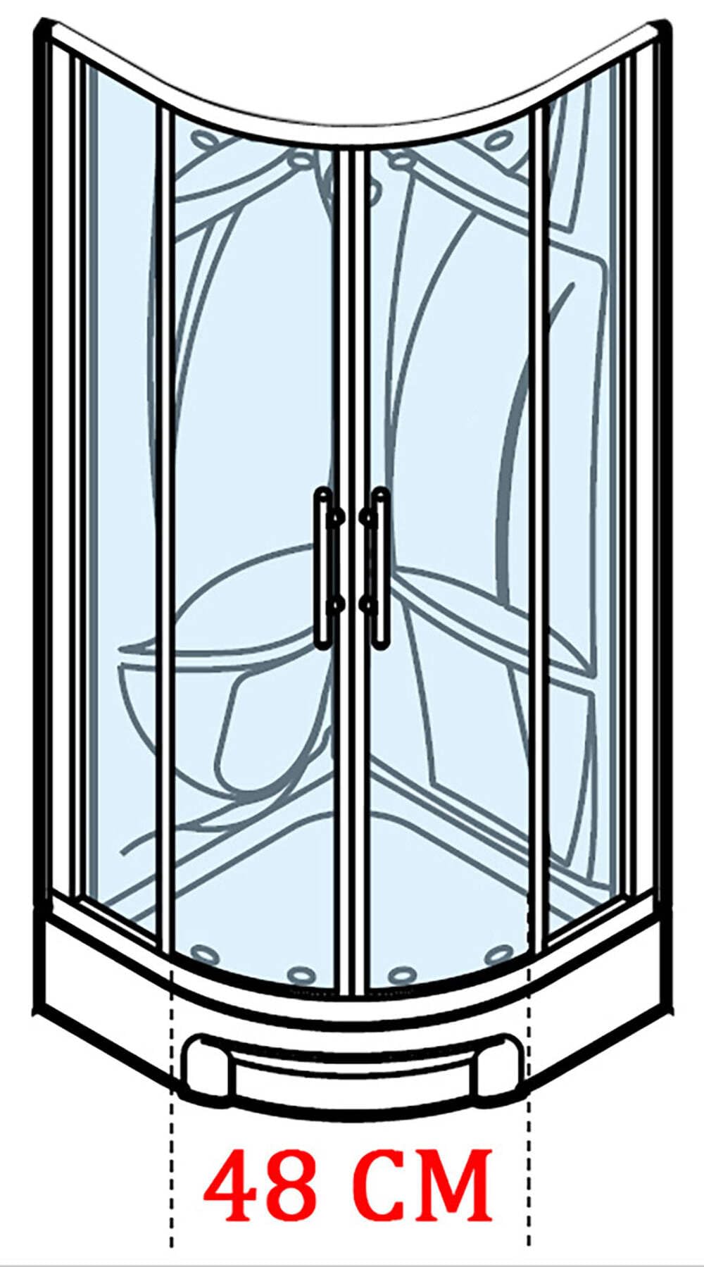 Novellini New Holiday R90 Standard 90 x 90 cm Cabina de ducha multifunción curva redonda 2 puertas correderas y 2 fijas ángulo izquierdo derecho mezclador mecánico cristal Aqua perfil plata altura 206