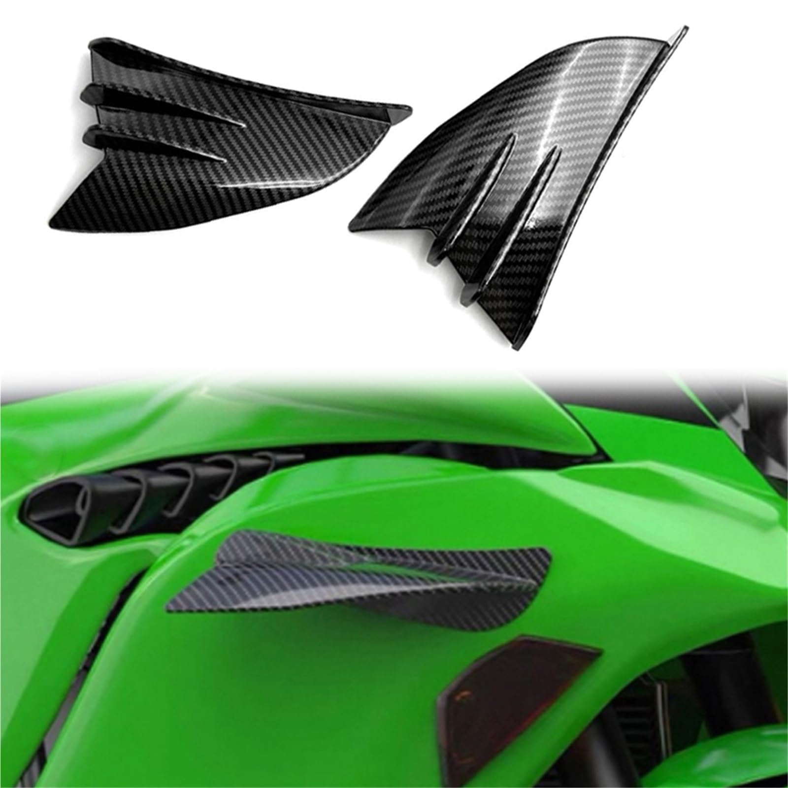 Cowl part For Suzuki GSX-R600 GSX-R750 GSX1300R 2023 Motorcycle Guard Fairing Protection Side Winglet Wing Deflector Shield Cover Protective Accessories(Carbon fiber pattern)