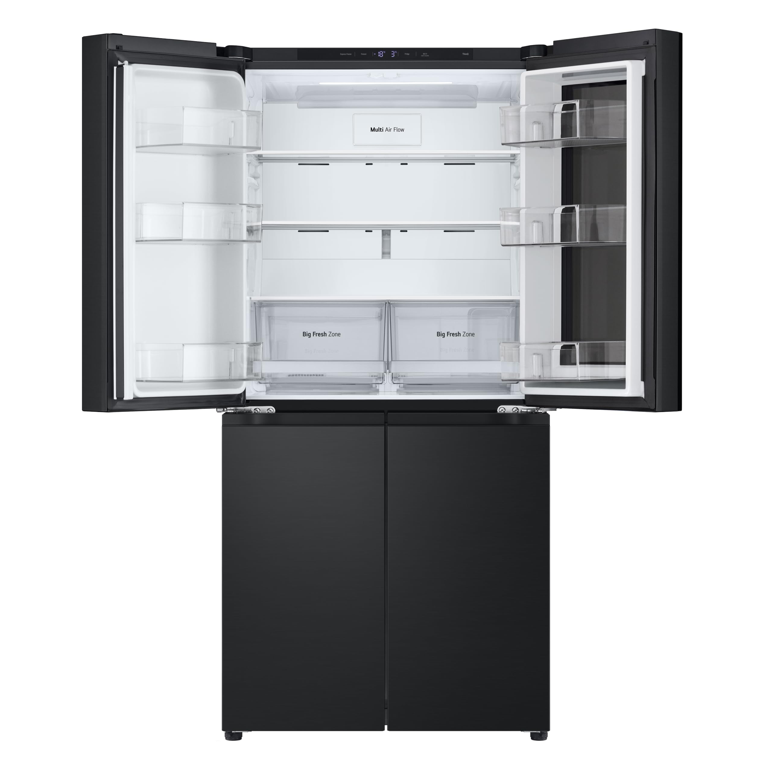 LG GMG860EPBE Frigorifero Slim Multidoor InstaView, Classe E, 638L, Wi-Fi, Door e Linear Cooling, Frigo con Dispenser Acqua UVnano senza allaccio, Metal Fresh, Frigorifero Nero Opaco