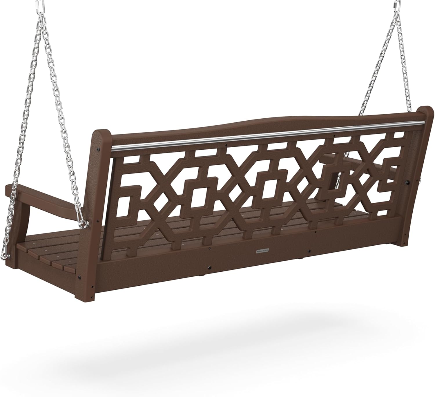 Martha Stewart by POLYWOOD® Chinoiserie 60” Swing in Mahogany