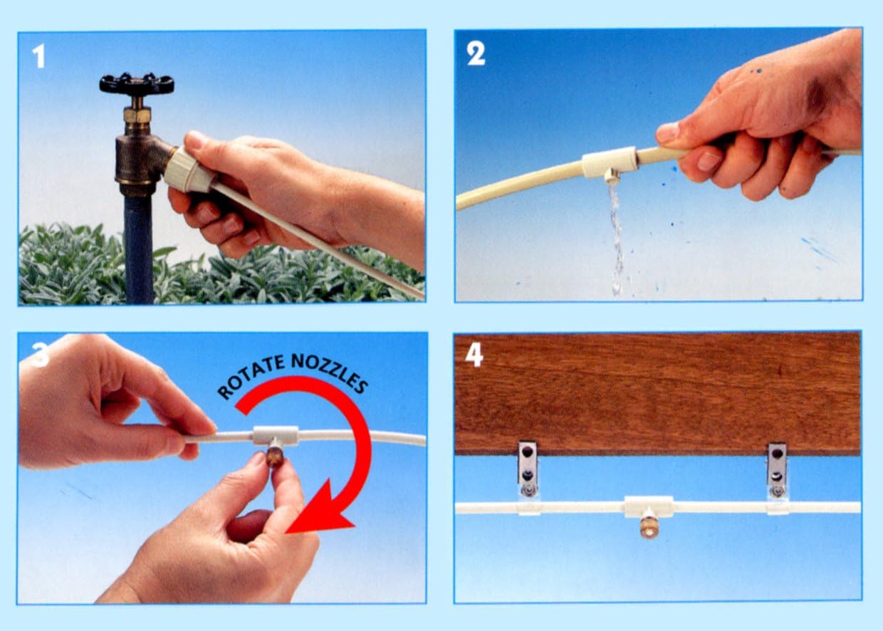 SPT SM-1404: 1/4" Misting Cooling Kit with 4 Nozzles (Made in USA)