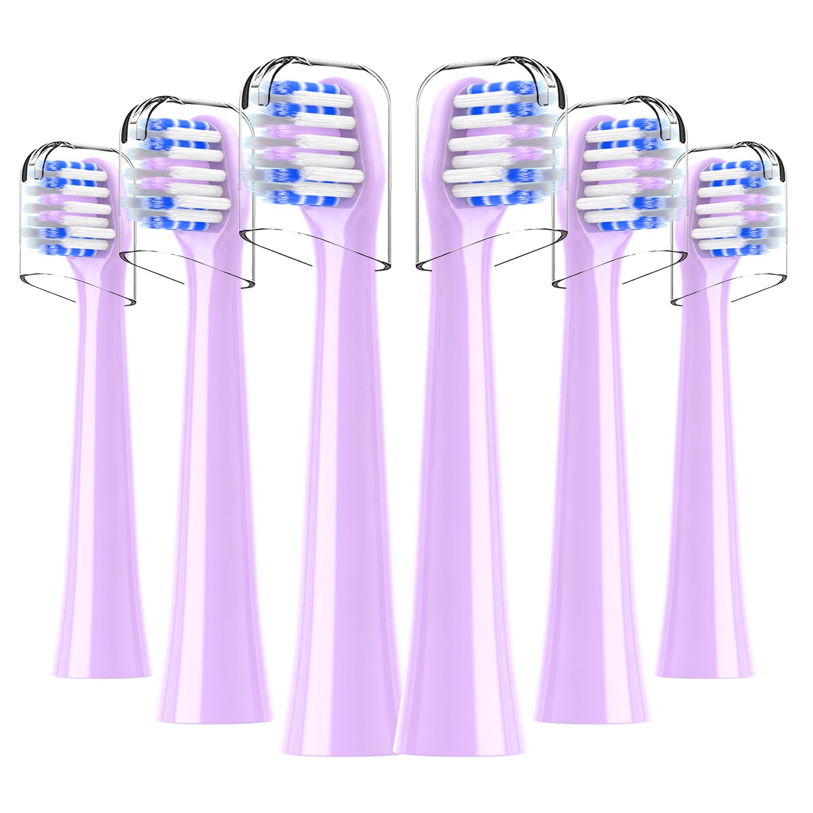 Replacement Toothbrush Heads Compatible with Colgate Hum Toothbrush - Brush Heads Replacement Compatible with Hum Smart Battery Toothbrush, Purple, 6