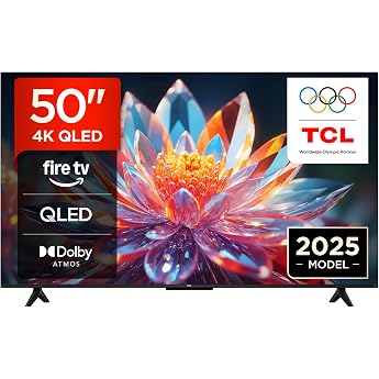 TCL 50T6C 50 Inch QLED TV, 4 K UHD Fire TV, HDR10+, Dolby Vision & Atmos, Smart TV with Voice Control with Alexa, Google Cast