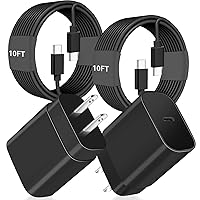 Vista 1 de Samsung Cargador súper rápido, cargador Samsung de 25 W, bloque de carga rápida, paquete de 2 cargadores de teléfono Android tipo C, cable USB C