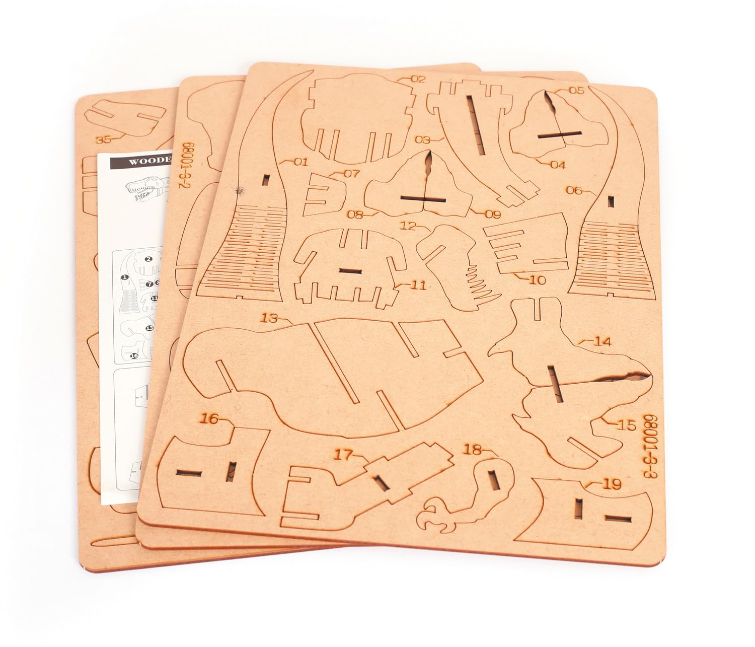 Maquette 3D en bois - T-Rex - 32 x 11 x 17 cm - 49 pcs