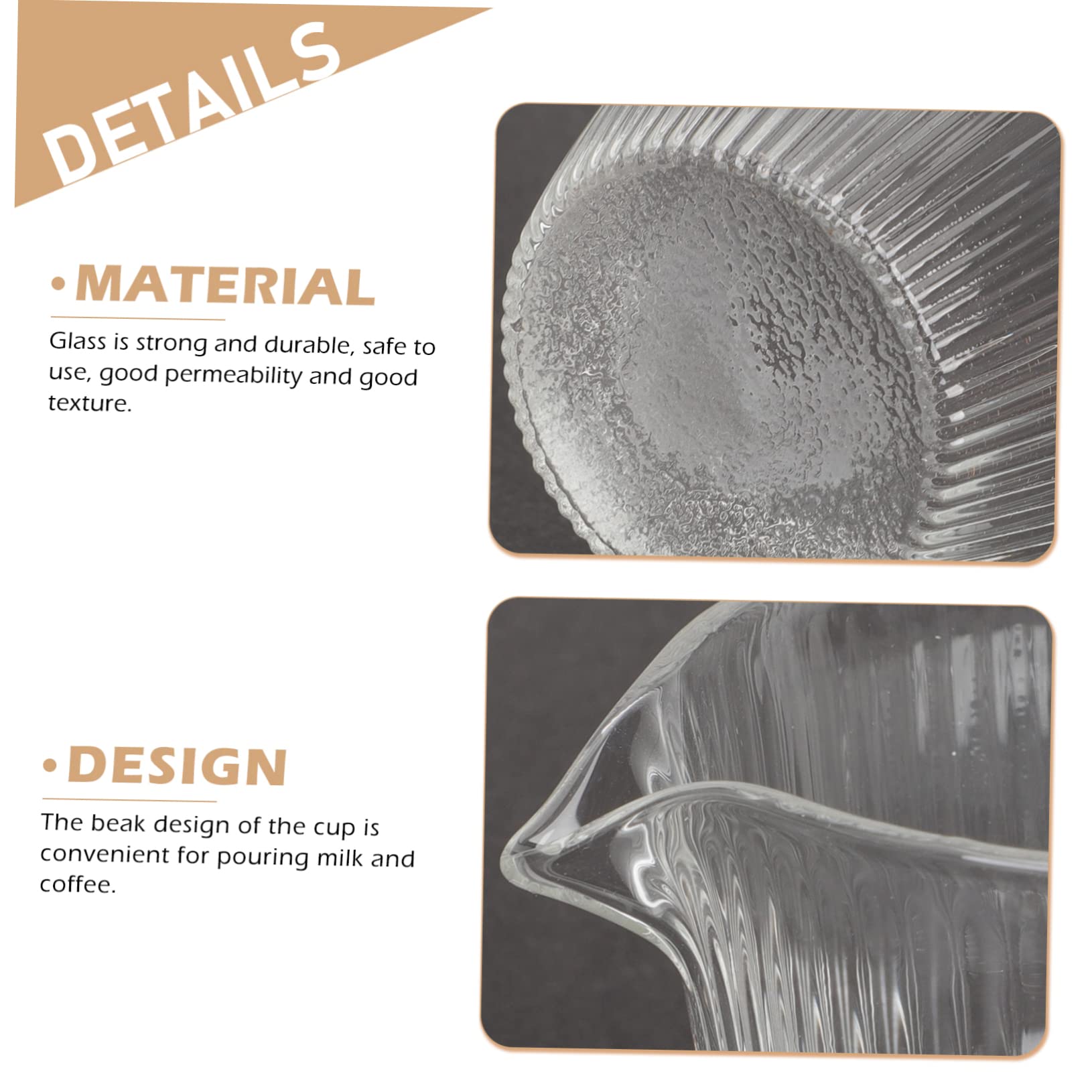 FUNOMOCYA Glass Cream Pitcher De Tea Pourer Machine Coffee Instant Water Jug Sauce Pitcher with Handle Bottles Espresso Cup Pourer Server Heater Carafe Milk Jug Creamer Jugs Lids Syrup Wood