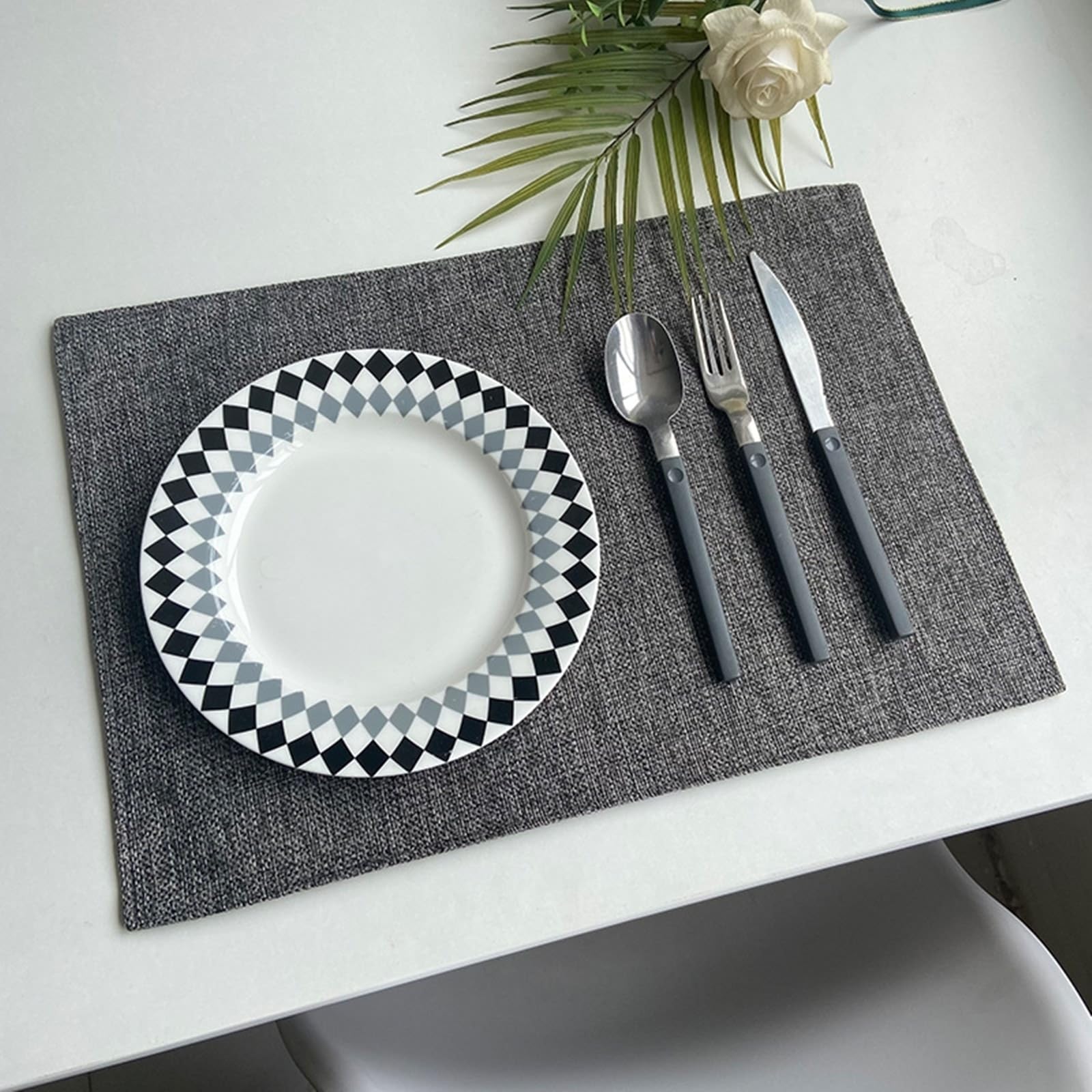 Set de table gris anti tache 30x45 cm pour protéger votre table en bois