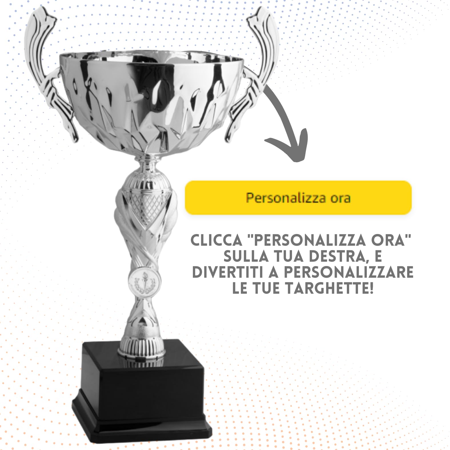 Coppa Trofeo Personalizzabile Grande in Metallo Varie Misure Calcio, Fantacalcio, Tennis, Padel, Basket Premiazioni Sportive ed Eventi con Targhetta Personalizzata cod 8.591
