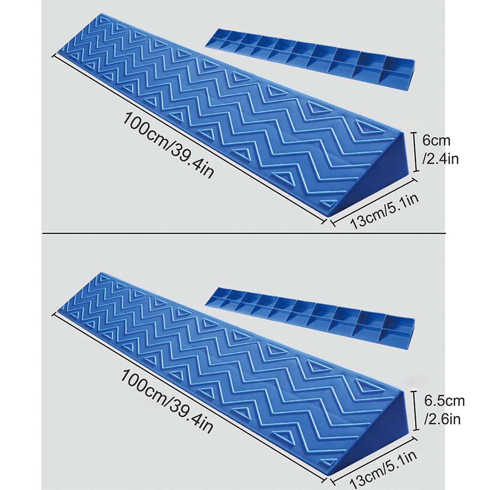 ZTZBFGM Indoor Curb Ramps, Threshold Door Step Ramp Portable Threshold Ramp 1 to 6.5 cm High Household Non-Slip Steps Ramps Doorway Lightweight Plastic Curb Ramps,Red,100x13x6.5cm