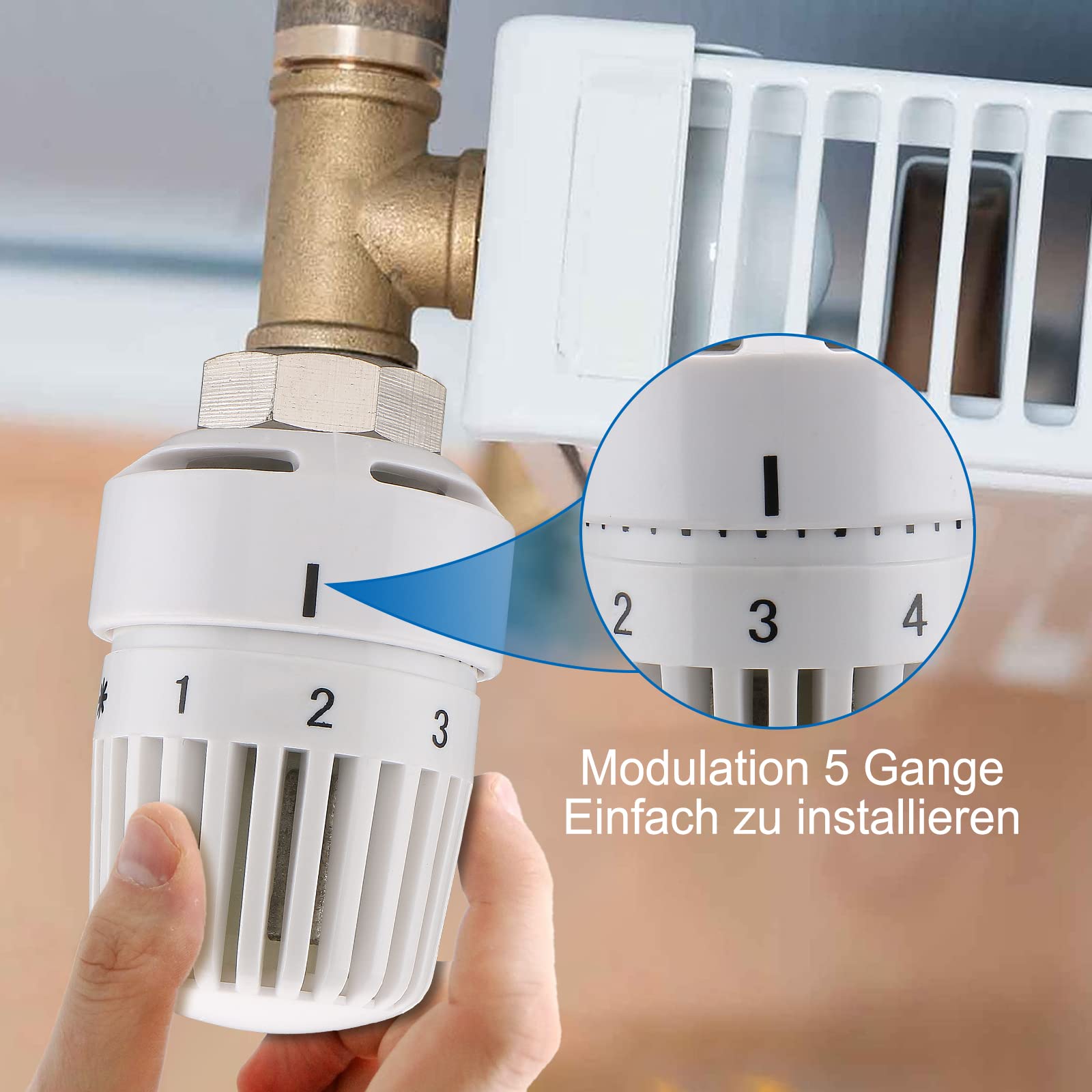 Wengart Thermostatic Radiator Head, M30x1.5, Heating System Temperature Control Head - Image 3