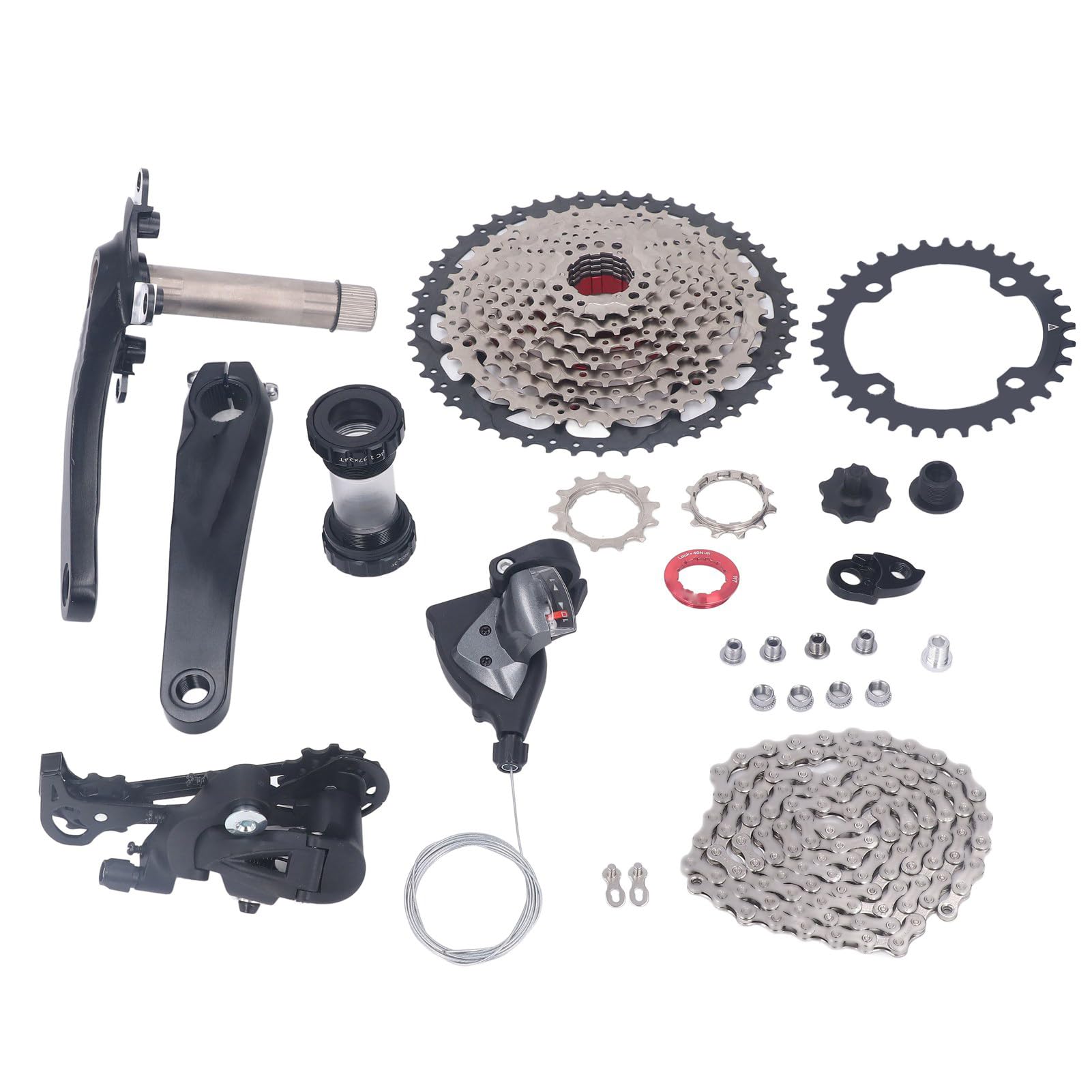 Gavigain Bike 10 Speed 50T Flywheel Sprocket Rear Derailleur Bicycle Speed Shifter Kit Mountain Bike Road Bike (34T Chainring)