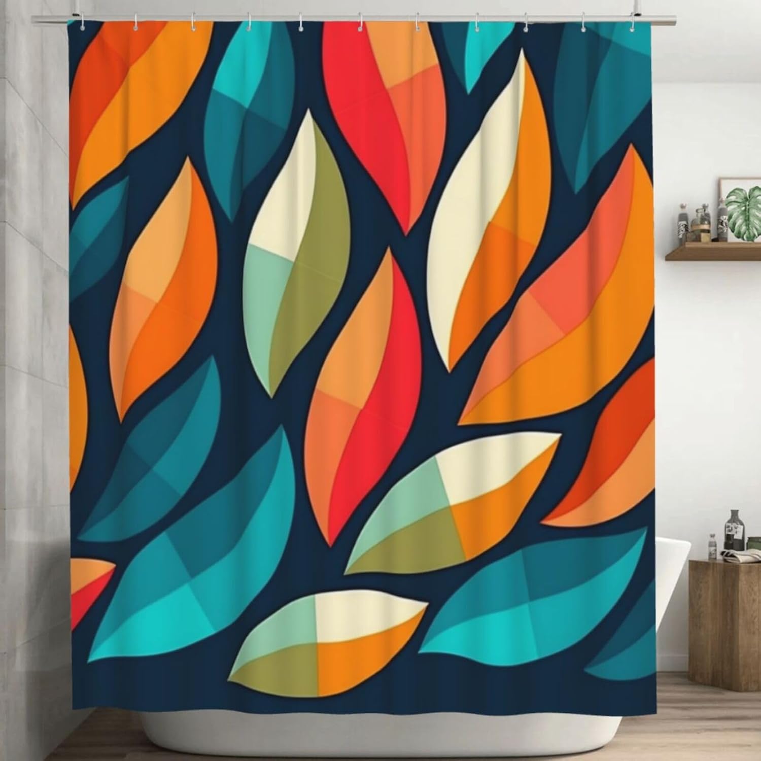 TIYAANDSY Plant Leaves Shower Curtain for Bathroom