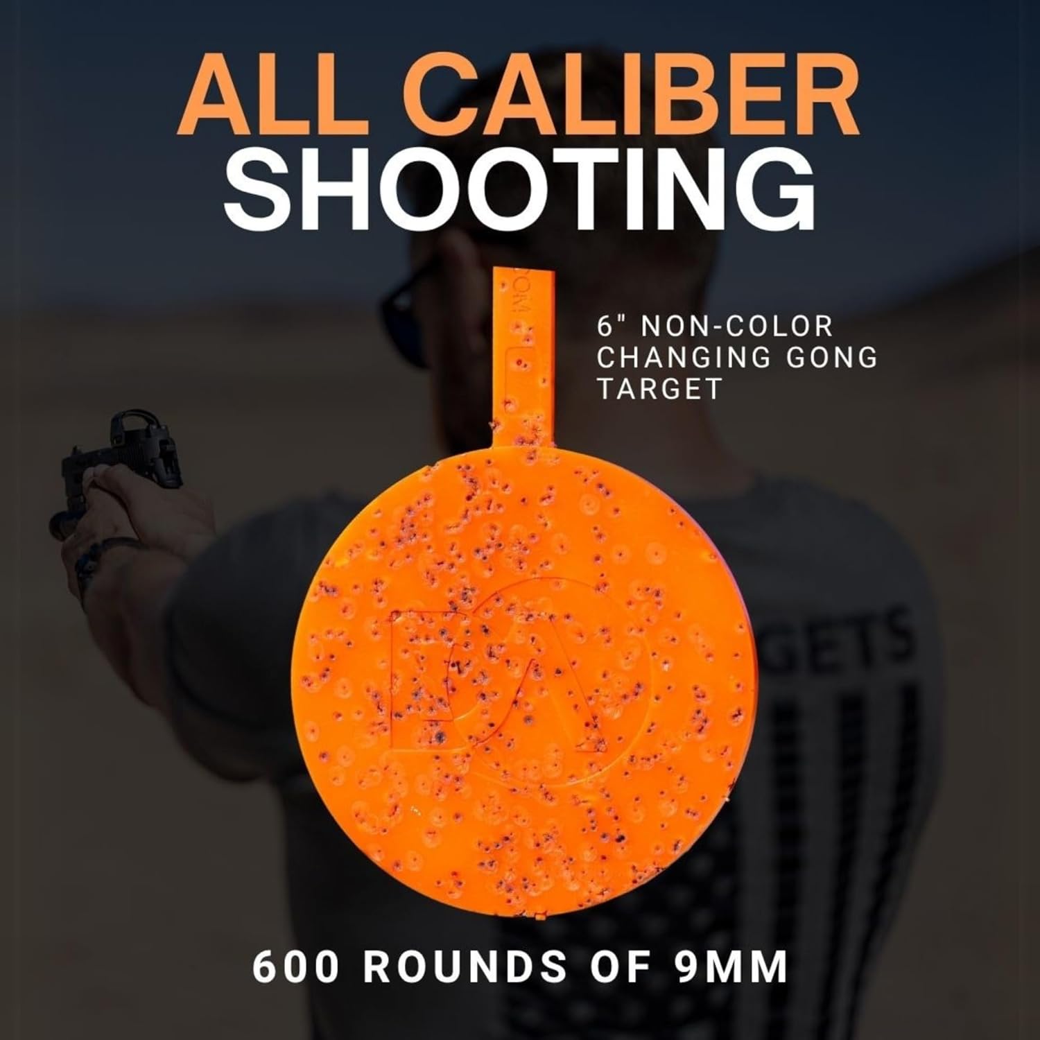 DA Targets Self-Healing Targets for Shooting - Bright Fluorescent Orange - Safe Ricochet-Free Design - for Rifle, Pistol, Handgun - Indoor, Outdoor Use - Perfect for Gun Range Practice
