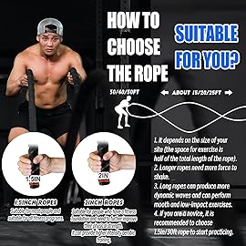 Perantlb 100% Poly Dacron Heavy Battle Rope - 1.5, 30\' 40\' 50\' Lengths - Upgraded Durable Protective Sleeve - Gym Muscle Toning Metabolic Workout Fitness - Anchor Strap Kit Included (1.5 x 30 ft)