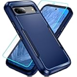 for Pixel 8a Case with Screen Protection: Heavy Duty Protective Shockproof and Scratch Proof Cell Phone case for Google Pixel 8a-Blue