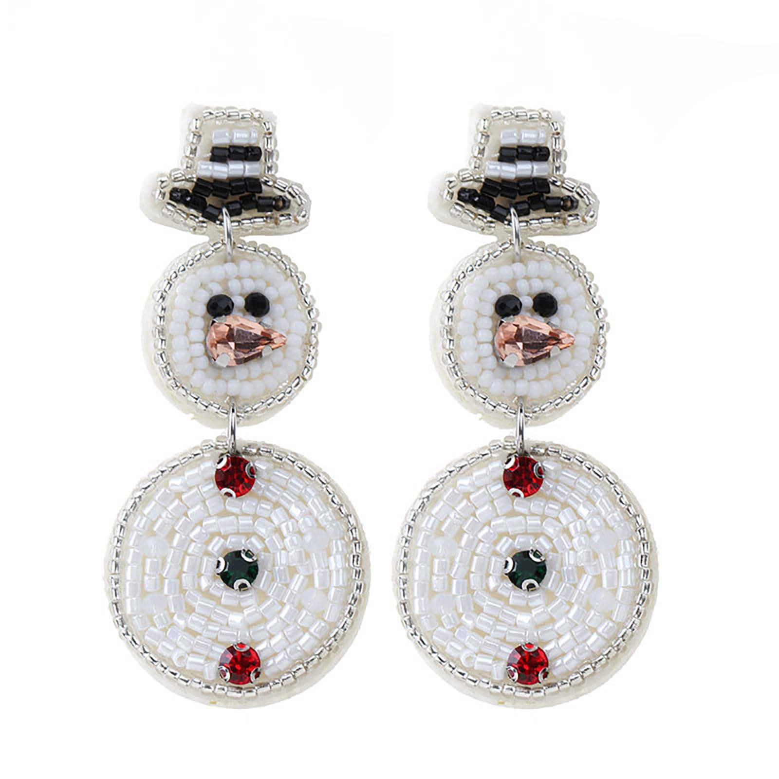 Christmas Earrings for Women - Beaded Christmas Earrings, Hypoallergenic Christmas Tree Cake Bow Dangling Earrings Holiday Jewelry Gift for Women