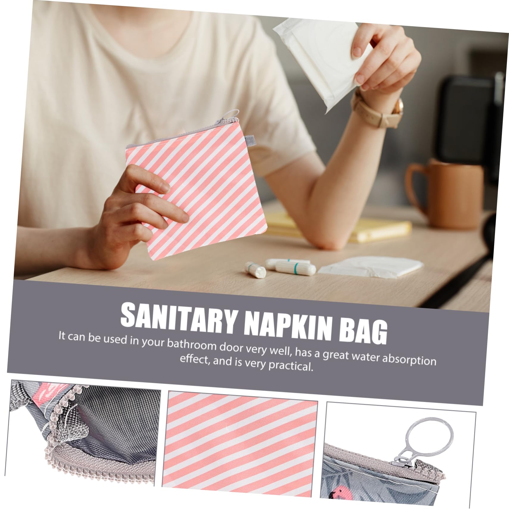 Anneome 40piezas Bolsa De Almacenamiento Para Toallas Sanitarias De Estuche Cremallera Organizador De Compresas Para Mujeres y Niñas Para Viaje y Uso Diario