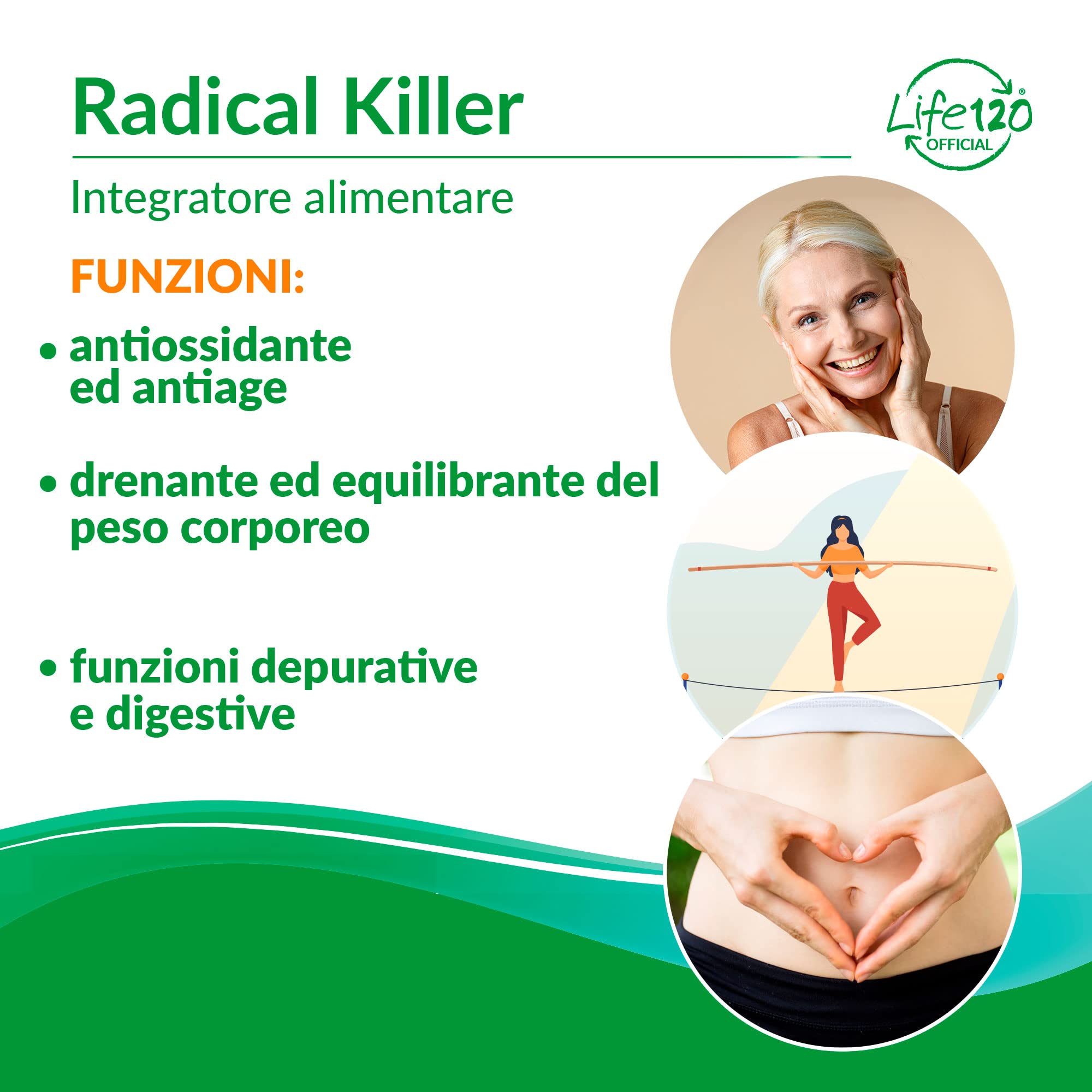Life 120 Radical Killer - 90 Compresse - Radical Killer è un integratore di antiossidanti naturali.