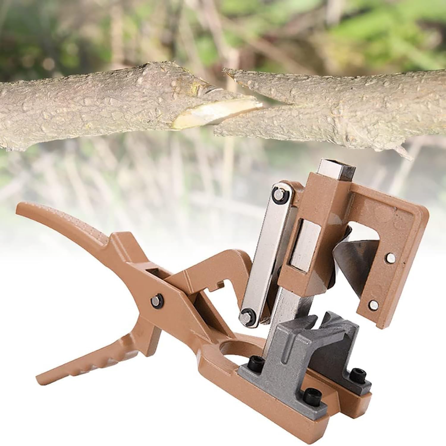 Set di forbici da innesto per piante, in lega di alluminio, utensile da taglio da giardino con manico antiscivolo, design con scanalatura a V e leva senza sforzo, profondità di taglio fino a 2,5 cm