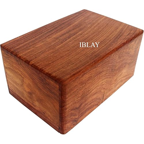 Wooden Urn Box - Urn for Human Ashes Funeral Cremation Urn (X-Large 9.5″ x 6.5″ x 5″ Urn Holds: 200 cu. in.)