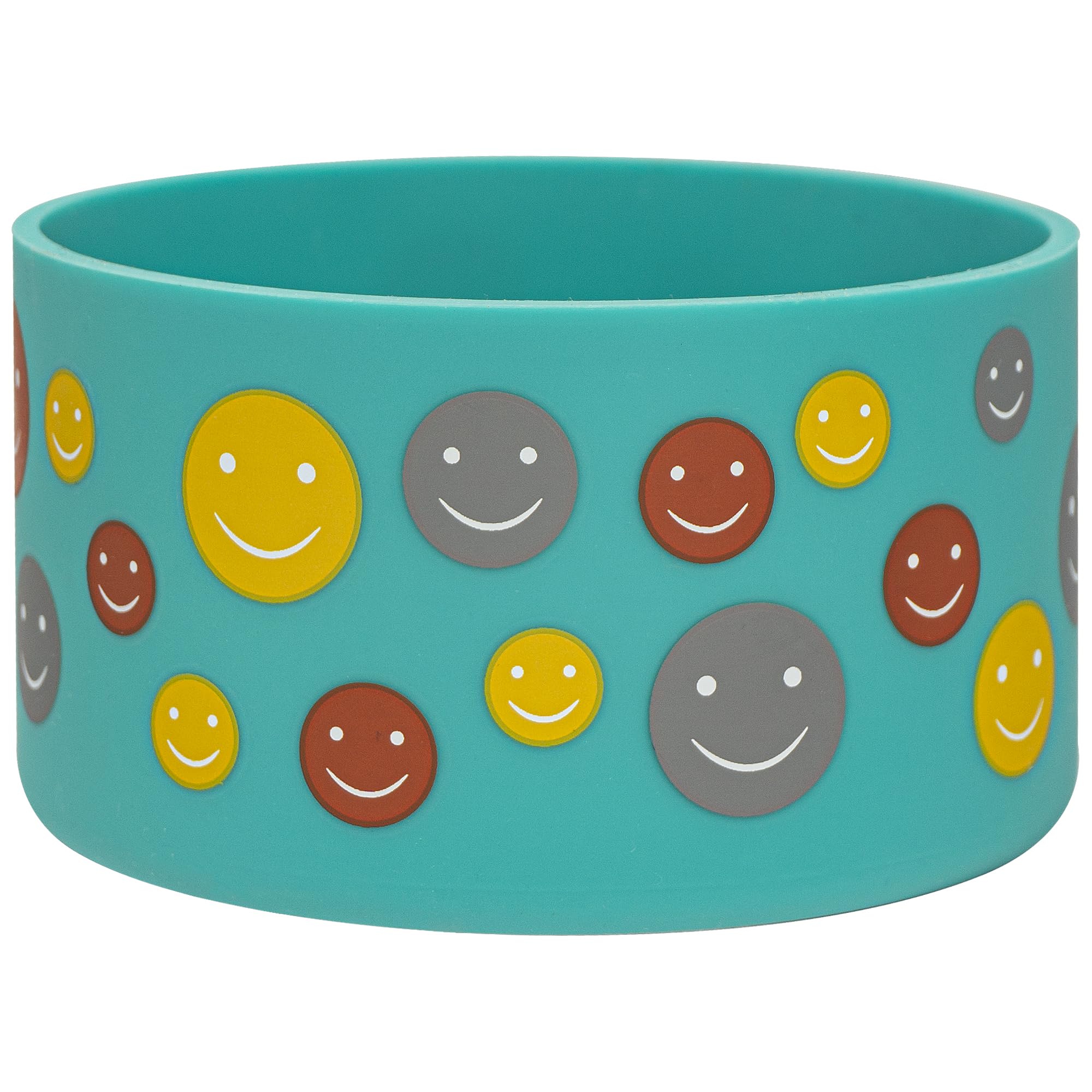 OmoojeeWater Bottle Boot Sleeve, 12-24oz Protective Silicone Boot Compatible with Hydro Flask Water Bottle, Simple Modern, Yeti, Light Green (Smiley Face)