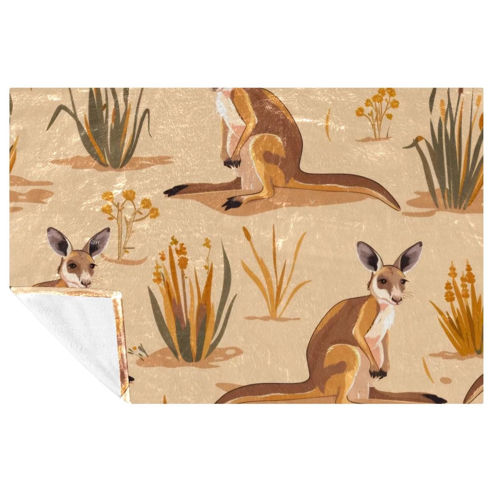 Couverture chaude Kangourou contre le froid motif floral pour lit et canapé confortable