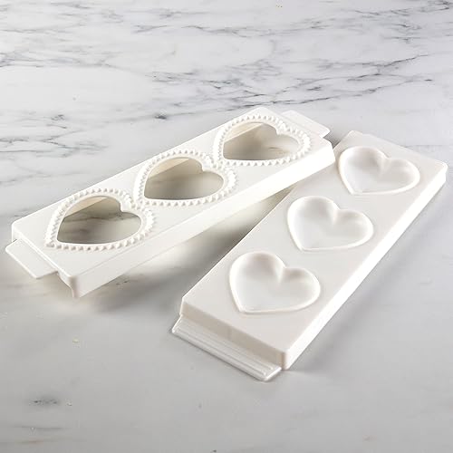 Miniatura 7 de Moldes grandes para ravioles de corazón de 3 pulgadas, 2 unidades, máquina de pasta rellena casera, bandeja de 2 piezas y prensa para hacer 3